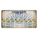 Mississippi Creative Culture Cut License Plate Strips (Set of 8) Wrecking Ball Crane