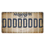 Mississippi State Seal Cut License Plate Strips (Set of 8) D
