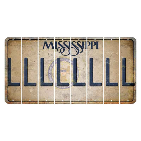 Mississippi State Seal Cut License Plate Strips (Set of 8) L