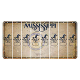 Mississippi State Seal Cut License Plate Strips (Set of 8) Snowman