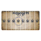 Mississippi State Seal Cut License Plate Strips (Set of 8) Pot Leaf