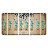 Mississippi State Seal Cut License Plate Strips (Set of 8) Statue of Liberty