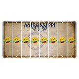 Mississippi State Seal Cut License Plate Strips (Set of 8) Emoji - Laughing