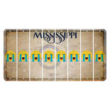 Mississippi State Seal Cut License Plate Strips (Set of 8) Emoji - Crying