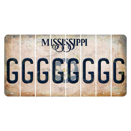 Mississippi Magnolia Blossom Cut License Plate Strips (Set of 8) G