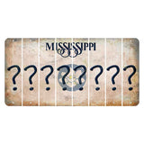 Mississippi Magnolia Blossom Cut License Plate Strips (Set of 8) Question Mark