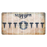 Mississippi Magnolia Blossom Cut License Plate Strips (Set of 8) Caduceus