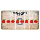 Mississippi Magnolia Blossom Cut License Plate Strips (Set of 8) Apple