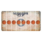 Mississippi Magnolia Blossom Cut License Plate Strips (Set of 8) Basketball
