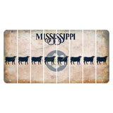 Mississippi Magnolia Blossom Cut License Plate Strips (Set of 8) Dairy Cow