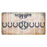 Mississippi Magnolia Blossom Cut License Plate Strips (Set of 8) Horseshoe