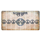 Mississippi Magnolia Blossom Cut License Plate Strips (Set of 8) Peace Sign
