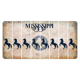 Mississippi Magnolia Blossom Cut License Plate Strips (Set of 8) Horse