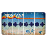 Montana Big Sky Cut License Plate Strips (Set of 8) Fire Badge