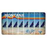 Montana Big Sky Cut License Plate Strips (Set of 8) Howling Wolf