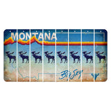 Montana Big Sky Cut License Plate Strips (Set of 8) Moose