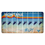 Montana Big Sky Cut License Plate Strips (Set of 8) Bull Rider