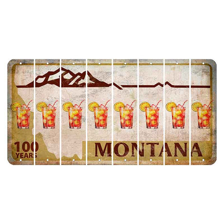 Montana Centennial Cut License Plate Strips (Set of 8) Cocktail