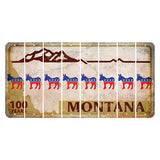 Montana Centennial Cut License Plate Strips (Set of 8) Democrat