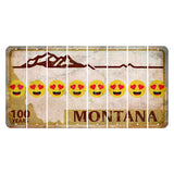Montana Centennial Cut License Plate Strips (Set of 8) Emoji - Heart Eyes