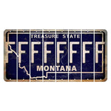 Montana Blue Treasure State Cut License Plate Strips (Set of 8) F