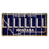 Montana Blue Treasure State Cut License Plate Strips (Set of 8) L