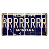 Montana Blue Treasure State Cut License Plate Strips (Set of 8) R