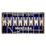 Montana Blue Treasure State Cut License Plate Strips (Set of 8) W