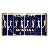 Montana Blue Treasure State Cut License Plate Strips (Set of 8) Male Golfer