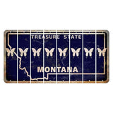 Montana Blue Treasure State Cut License Plate Strips (Set of 8) Butterfly