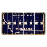 Montana Blue Treasure State Cut License Plate Strips (Set of 8) Coffee Mug