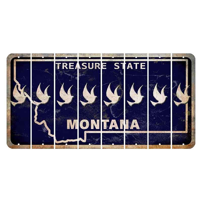 Montana Blue Treasure State Cut License Plate Strips (Set of 8) Dove