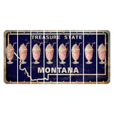 Montana Blue Treasure State Cut License Plate Strips (Set of 8) Milkshake