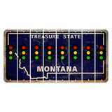 Montana Blue Treasure State Cut License Plate Strips (Set of 8) Traffic Light