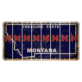 Montana Blue Treasure State Cut License Plate Strips (Set of 8) Cheer Bow