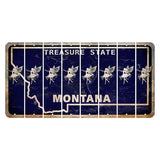 Montana Blue Treasure State Cut License Plate Strips (Set of 8) Fairy