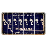 Montana Blue Treasure State Cut License Plate Strips (Set of 8) Mermaid