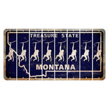 Montana Blue Treasure State Cut License Plate Strips (Set of 8) Monkey