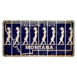 Montana Blue Treasure State Cut License Plate Strips (Set of 8) Cowgirl - Leaning