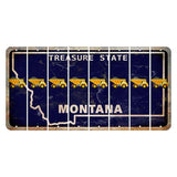 Montana Blue Treasure State Cut License Plate Strips (Set of 8) Dump Truck