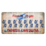 North Carolina First in Flight Cut License Plate Strips (Set of 8) Percent Sign