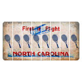 North Carolina First in Flight Cut License Plate Strips (Set of 8) Tennis Racket