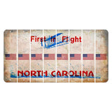 North Carolina First in Flight Cut License Plate Strips (Set of 8) American Flag