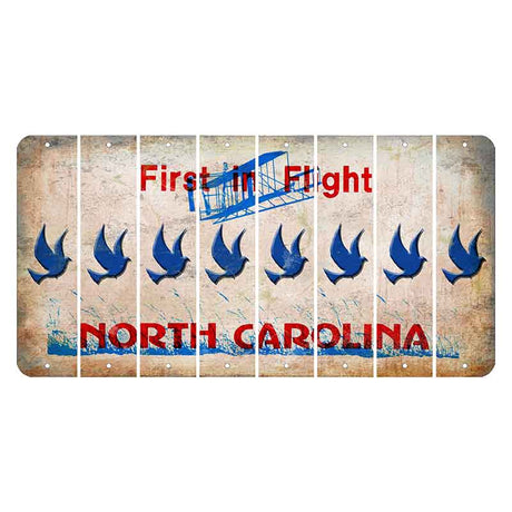 North Carolina First in Flight Cut License Plate Strips (Set of 8) Dove