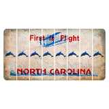 North Carolina First in Flight Cut License Plate Strips (Set of 8) Dolphin