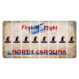 North Carolina First in Flight Cut License Plate Strips (Set of 8) Witches Hat