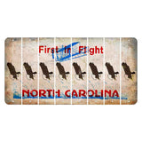 North Carolina First in Flight Cut License Plate Strips (Set of 8) Bald Eagle