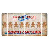 North Carolina First in Flight Cut License Plate Strips (Set of 8) Gingerbread Man