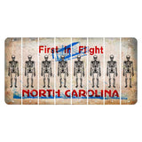North Carolina First in Flight Cut License Plate Strips (Set of 8) Skeleton