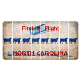 North Carolina First in Flight Cut License Plate Strips (Set of 8) Dairy Cow